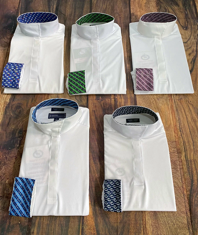 Brand new ❤️ Essex Classics Ladies "Spurs & Straps" Talent Yarn Wrap Collar Long Sleeve Show 👕 Shirt Show 👕 Shirts 😉 7 Essex Classics Ladies "Spurs & Straps" Talent Yarn Wrap Collar Long Sleeve Show Shirt Show Shirts