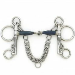 English Riding Supply Horse Bits Centaur Blue Steel Jointed Tom Thumb Pelham Bit