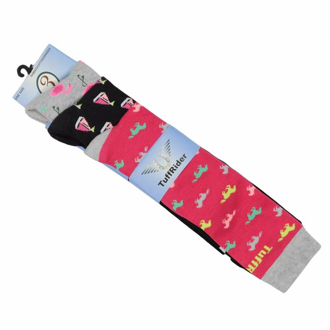 Cheapest 🎁 JPC Equestrian TuffRider Ladies Flamingo/Boat/Horse Knee Hi 🧦 Socks 🔥 7 JPC Equestrian TuffRider Ladies Flamingo/Boat/Horse Knee Hi Socks