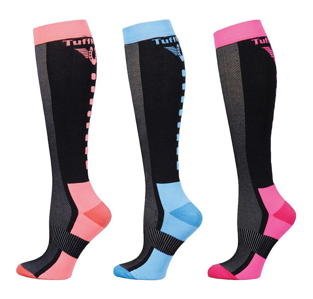 Wholesale ✔️ JPC Equestrian TuffRider Ladies Ventilated Knee Hi Neon 🧦 Socks - 3 Pack 🎁 3 JPC Equestrian TuffRider Ladies Ventilated Knee Hi Neon Socks - 3 Pack