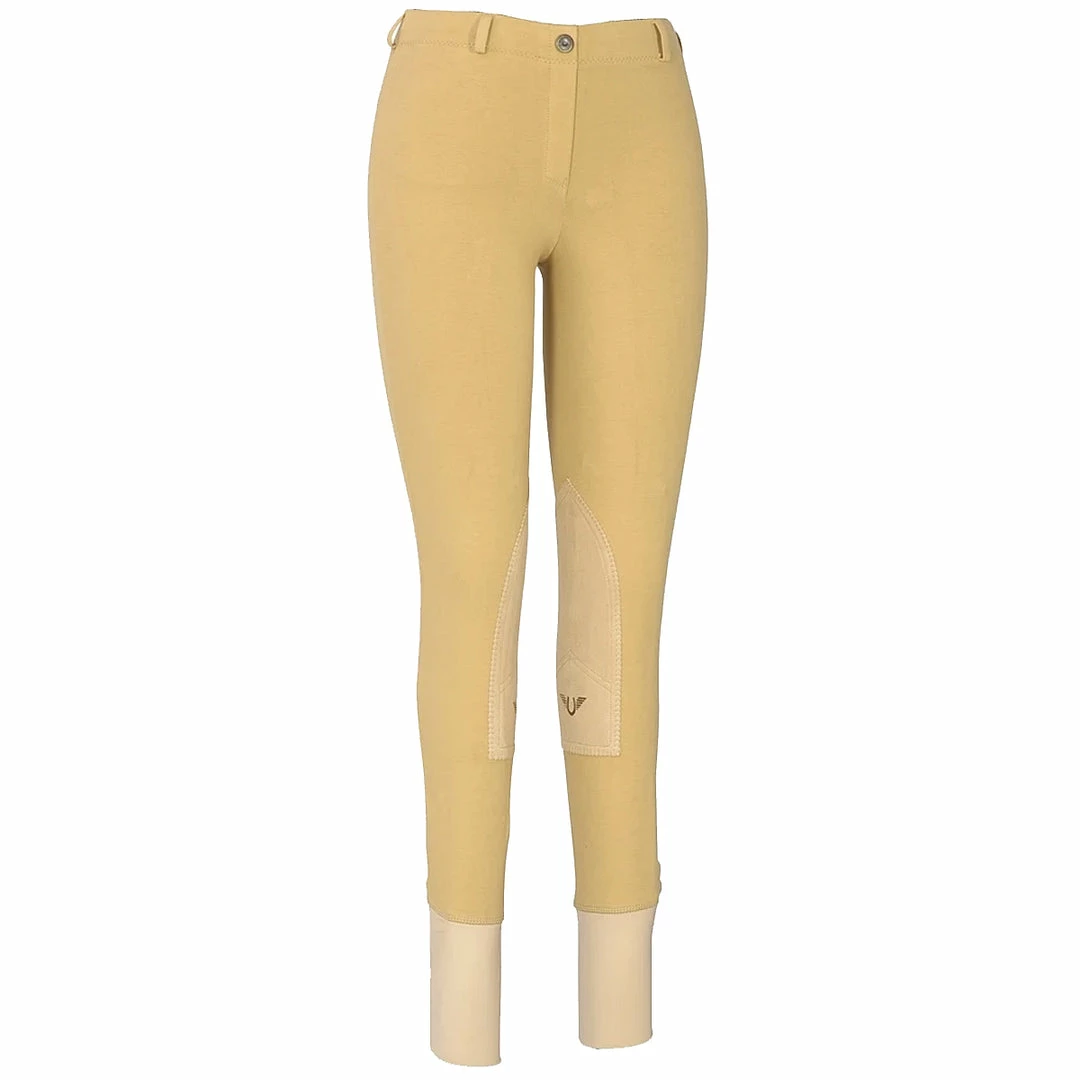 Wholesale 👏 JPC Equestrian TuffRider Ladies Cotton Lowrise Pull-On Knee Patch Breeches 😍 3 JPC Equestrian TuffRider Ladies Cotton Lowrise Pull-On Knee Patch Breeches