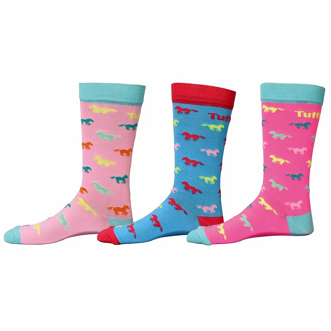 Best Pirce 🧨 JPC Equestrian Kid's 🥾 Boots & 🧦 Socks TuffRider Neon Pony Kids 🧦 Socks 3 Pack 😍 3 JPC Equestrian Kid's Boots & Socks TuffRider Neon Pony Kids Socks 3 Pack