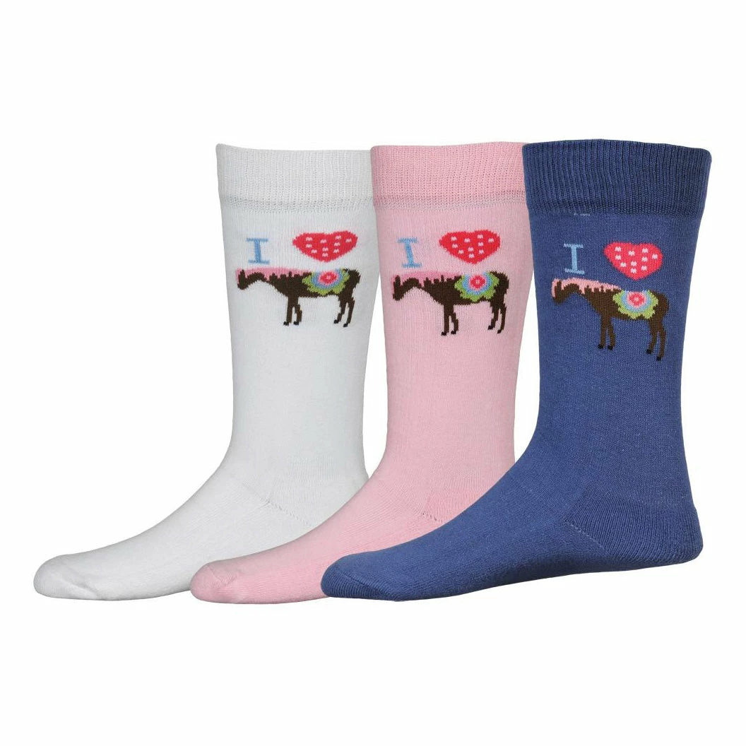 Wholesale 🥰 JPC Equestrian TuffRider I Heart Pony 🧦 Socks ❤️ 3 JPC Equestrian TuffRider I Heart Pony Socks